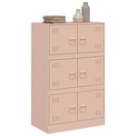 vidaXL Buffet rose 67x39x107 cm acier