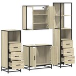 vidaXL Ensemble de meubles de salle de bain 4 Pièces chêne sonoma