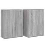 vidaXL Buffets 2 Pièces sonoma gris 60x31x84 cm bois d'ingénierie