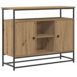 vidaXL Buffet chêne artisanal 100 x 35 x 80 cm Bois d'ingénierie