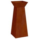 vidaXL Jardinière à pilier 2 Pièces Argent 40 x 40 x 100 cm Acier patiné