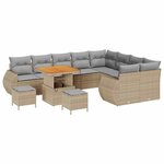 vidaXL Ensemble de canapé de jardin 12 Pièces beige et gris clair