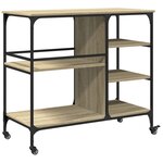 vidaXL Chariot de cuisine chêne sonoma 100x45x89 5cm bois d'ingénierie