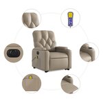 vidaXL Fauteuil inclinable de massage électrique cappuccino similicuir