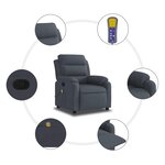 vidaXL Fauteuil de massage inclinable gris foncé velours