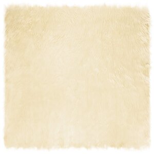 vidaXL Tapis en fausse Tafalla Crème 120 x 120 cm Polyester