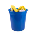 Corbeille papier q-connect plastique resistant 13l       275x285mm coloris bleu        translucide