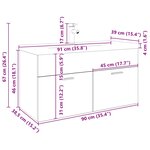 vidaXL Meuble lavabo et bassin intégré chêne artisanal bois ingénierie