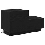 vidaXL Table de chevet avec lumières LED Chêne noir 70x36x40 5 cm