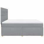 vidaXL Sommier à lattes de lit avec matelas Gris clair 200x200cm Tissu