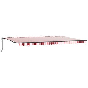 vidaXL Auvent Rétractable Rouge et Blanc 600 × 350 cm