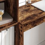 vidaXL Bureau avec tiroir avec étagère avec stockage 2 Pièces Chêne fumé