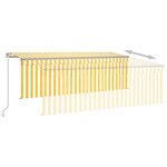 vidaXL Auvent manuel rétractable avec store 4x3 m Jaune et blanc