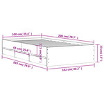 vidaXL Cadre de lit et tiroirs chêne sonoma 100x200 cm bois ingénierie