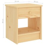 vidaXL Table de chevet naturel 35x30x40 cm bois de pin massif