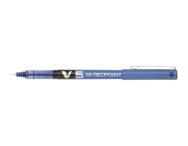 Stylo roller Hi-Tecpoint V5 Encre liquide Pointe Fine Bleu PILOT