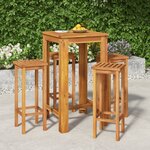 vidaXL Ensemble de bar de jardin 5 Pièces bois d'acacia solide