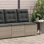 vidaXL Canapé inclinable de jardin avec coussins gris résine tressée