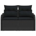 vidaXL Canapé de jardin avec coussin Noir 121 x 62 x 69cm polyrotin