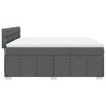 vidaXL Sommier à lattes de lit avec matelas Gris foncé 180x200cm Tissu