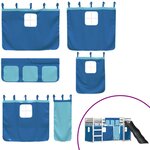 vidaXL Lit superposé sans matelas avec toboggan et rideaux 90x190 cm