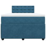 vidaXL Sommier à lattes de lit et matelas bleu 120x200 cm velours