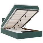 vidaXL Lit ottoman avec matelas et LED vert foncé 90x200cm velours