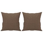 vidaXL Canapé 3 places avec oreillers décoratifs marron 180 cm tissu