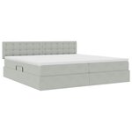 vidaXL Lit de Rangement avec matelas Gris clair 200 x 200 cm Velours