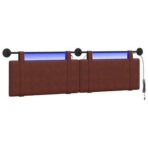 vidaXL Tête de lit suspendue Brun Brillant PU antique