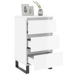 vidaXL Tables de chevet 2 Pièces blanc brillant 40x35x69 cm