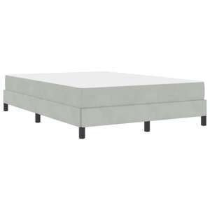 vidaXL Lit boxspring avec matelas Gris clair 160 x 220 cm Velours