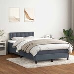 vidaXL Sommier à lattes de lit et matelas gris foncé 120x220cm velours