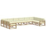 vidaXL Ensemble de canapés d'extérieur 10 pc Blanc et crème
