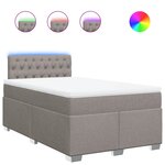 vidaXL Sommier à lattes de lit avec matelas taupe 120x190 cm tissu
