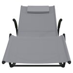vidaXL Chaise longue à bascule gris acier et textilène