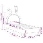 vidaXL Cadre de lit pour tout-petit avec tête de lit Gris clair PU