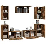 vidaXL Ensemble de meubles TV 7 Pièces Chêne fumé Bois d'ingénierie