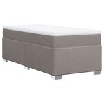 vidaXL Sommier à lattes de lit avec matelas Taupe 90x200 cm Tissu
