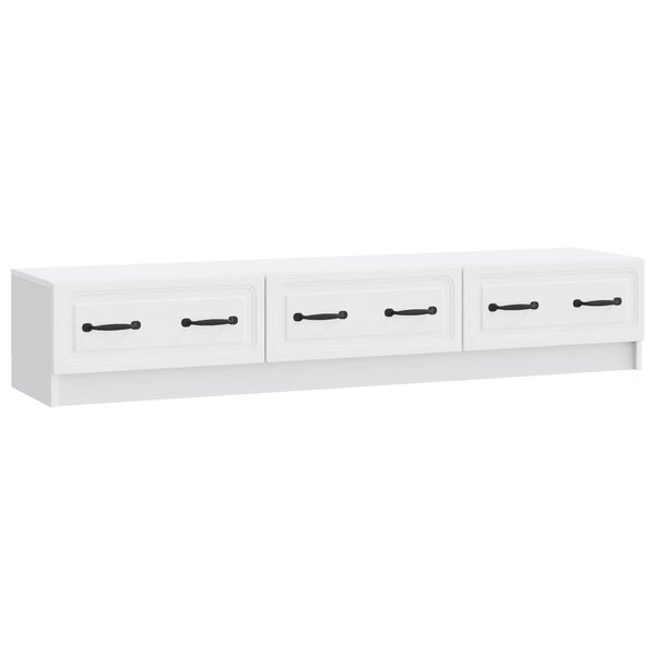 vidaXL Meuble TV Blanc 147 x 34 5 x 27 cm Bois d'ingénierie