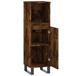 vidaXL Armoire de bain chêne fumé 30x30x100 cm bois d'ingénierie