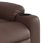 vidaXL Fauteuil inclinable de massage Marron Similicuir