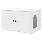 vidaXL Maison pour chat Blanc 85 x 55 x 50 5 cm Bois d'ingénierie