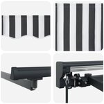 vidaXL Cadre de store manuel avec LEDs Anthracite et blanc 5 x 3 m