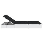 vidaXL Chaise longue à 2 places avec coussins blanc résine tressée