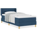 vidaXL Lit à ressorts avec matelas bleu  90 x 200 cm  en tissu
