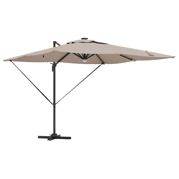 vidaXL Parasol Roma Taupe 286 x 285 x 270 cm Aluminium  Polyester