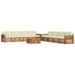 vidaXL Ensemble de canapés d'extérieur 9 pc Naturel et Crème
