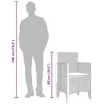 vidaXL Chaise de jardin 2 Pièces Marron 53 x 49 x 85 cm Polypropylène