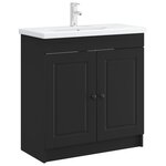 vidaXL Armoire sous évier de salle de bain Noir 78 5 x 37 5 x 81 cm